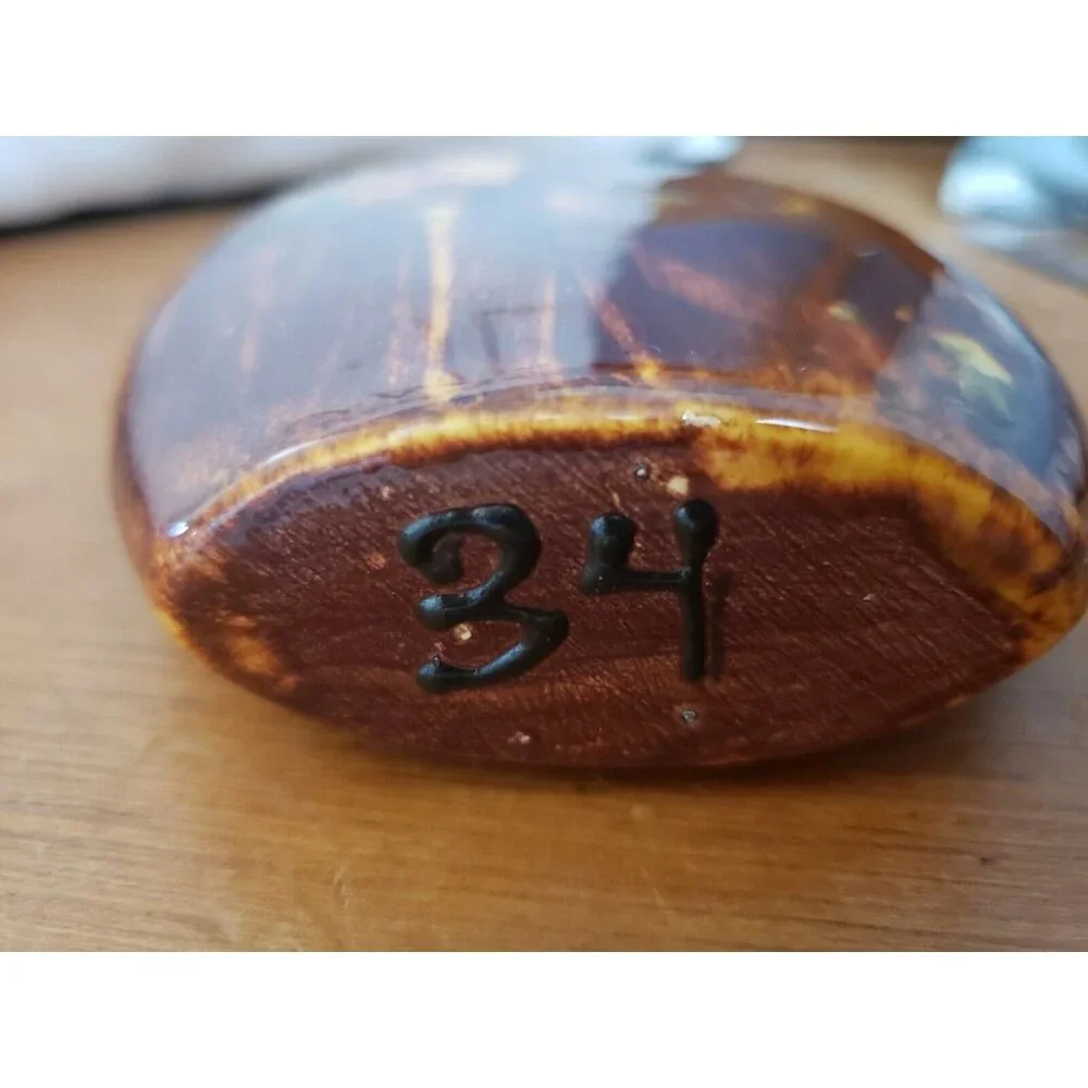 Art Pottery, Ceramic, Handmade Small Brown Rustic Earth Tone Oval Vase